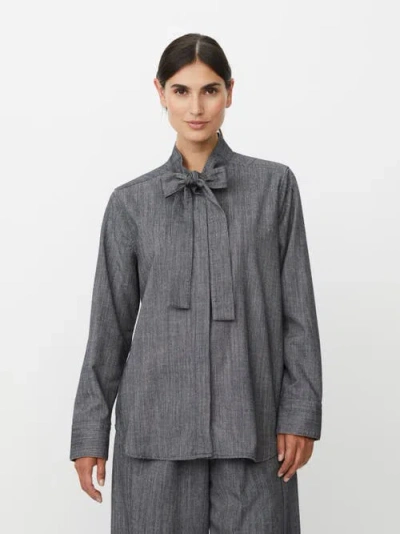 Masai Copenhagen Lannie Long Sleeve Neck Tie Shirt In Gray