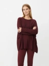 Masai Copenhagen Long Sleeve Round Neck Knit Sweater In Burgundy