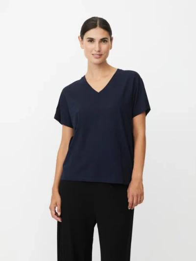 Masai Copenhagen Mabadu V-neck Draped T-shirt In Blue