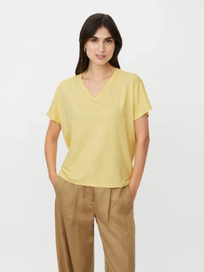 Masai Copenhagen Mabadu V-neck Draped T-shirt In Yellow
