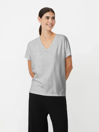 Masai Copenhagen Mabadu V-neck Short Sleeve T-shirt In Gray