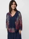 Masai Copenhagen Mabenika 3/4 Sleeve V-neck Blouse In Blue