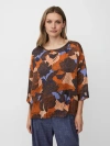 Masai Copenhagen Mabramila 3/4 Sleeve Round Neck Blouse In Multi