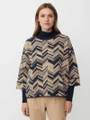 Masai Copenhagen Mabriella 3/4 Sleeve Round Neck Blouse In Brown