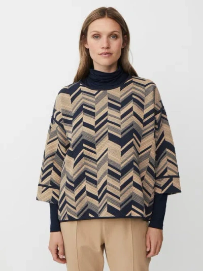 Masai Copenhagen Mabriella 3/4 Sleeve Round Neck Blouse In Brown
