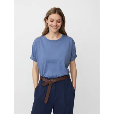Masai Copenhagen Madoreann Short Sleeve Crew Neck T-shirt In Blue