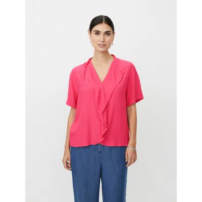 Masai Copenhagen Madyvora V-neck Ruffle Blouse In Red