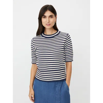 Masai Copenhagen Mafaeleen Striped Short Sleeve Sweater In Blue
