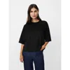 Masai Copenhagen Mafarinna Shimmer Short Sleeve Jumper In Black