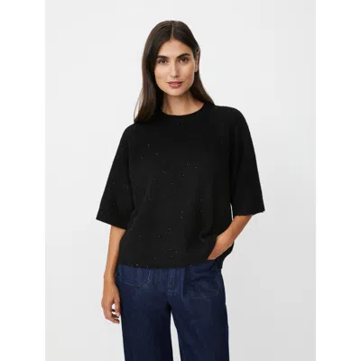 Masai Copenhagen Mafarinna Shimmer Short Sleeve Jumper In Black
