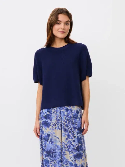 Masai Copenhagen Mafokimia Short Sleeve Knit Blouse In Blue