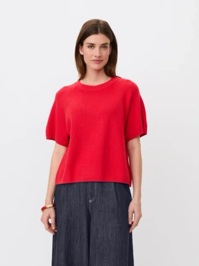 Masai Copenhagen Mafokimia Short Sleeve Knit Blouse In Red