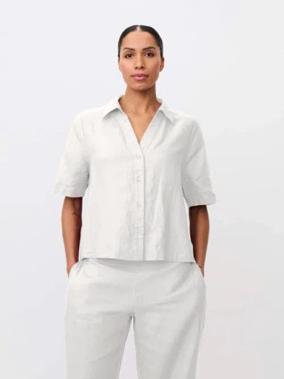 Masai Copenhagen Mairyssa Smock Back Linen Shirt In White