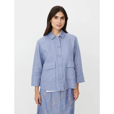Masai Copenhagen Majurelle Linen Overshirt In Blue