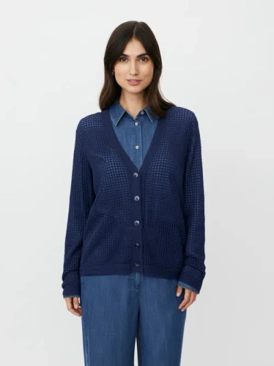 Masai Copenhagen Malarkena Open Knit Cardigan In Blue