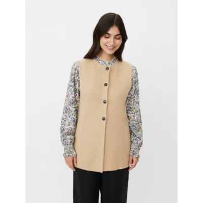 Masai Copenhagen Malinbine Longline Sleeveless Cardigan In Brown