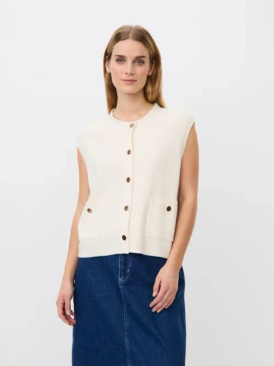Masai Copenhagen Malossan Button-front Knit Vest In Jet Stream
