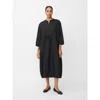 Masai Copenhagen Manymosa 3/4 Sleeve Loose Fit Midi Dress In Black