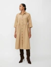 Masai Copenhagen Manynisla 3/4 Sleeve Midi Dress In Brown