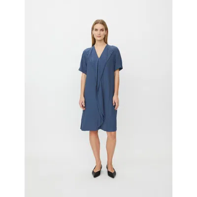 Masai Copenhagen Manysenna V-neck Drape Detail Dress In Blue