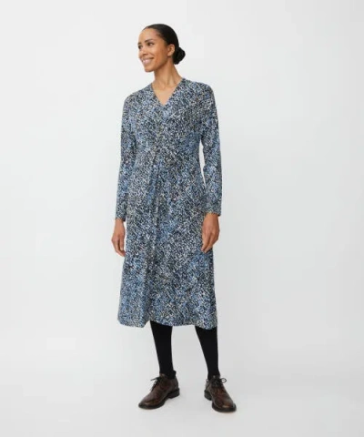 Masai Copenhagen Maotobia Fitted Graphic Print Dress In Blue