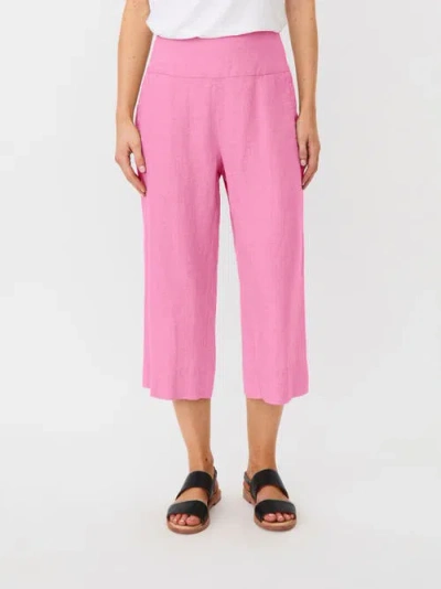 Masai Copenhagen Mapallas Linen Cropped Trousers In Pink