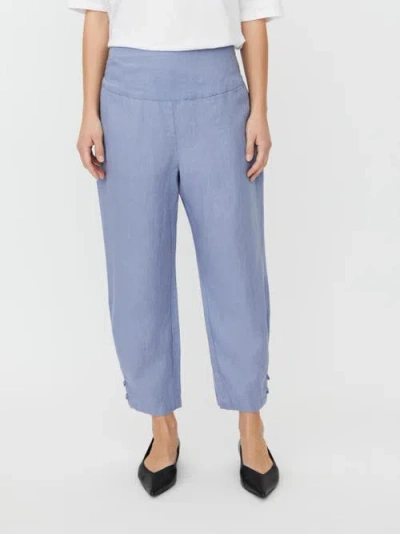 Masai Copenhagen Mapenna Cropped Linen Trousers In Blue