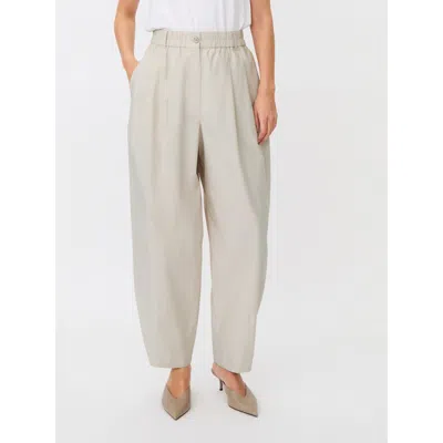 Masai Copenhagen Mapersephona Straight Fit Draped Trouser In Neutral