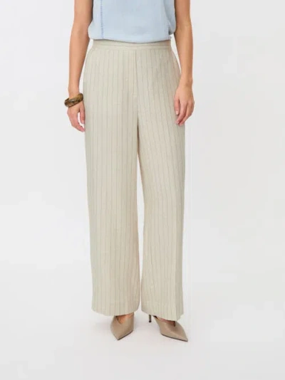 Masai Copenhagen Mapippie Linen-blend Pinstripe Trousers In Neutral