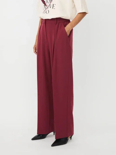 Masai Copenhagen Mapryscian High Waisted Wide Leg Pants In Burgundy