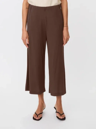 Masai Copenhagen Mapryvora Wide Leg Cropped Trouser In Brown
