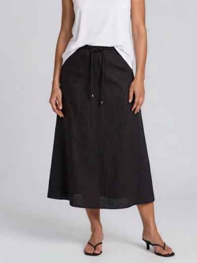 Masai Copenhagen Masolenith Linen Maxi Skirt In Black