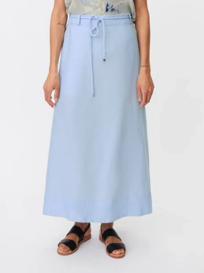 Masai Copenhagen Masolenith Linen Maxi Skirt In Blue