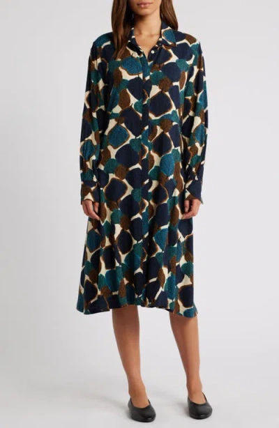 Masai Copenhagen Nadia Long Sleeve Button-up Shirtdress In Chipmunk