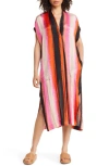 Masai Copenhagen Olivian Stripe Shift Dress In Tigerlily