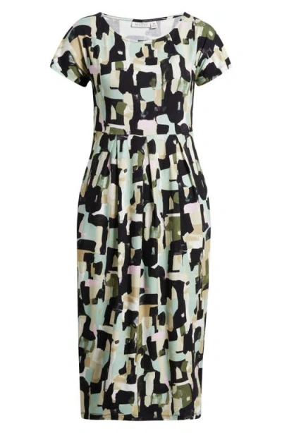 Masai Copenhagen Olnia Print Jersey Dress In Frosty Green