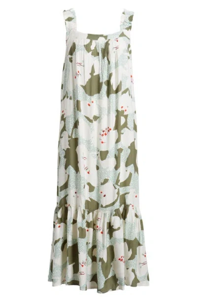 Masai Copenhagen Onicki Floral Print Sleeveless Maxi Dress In Frosty Green