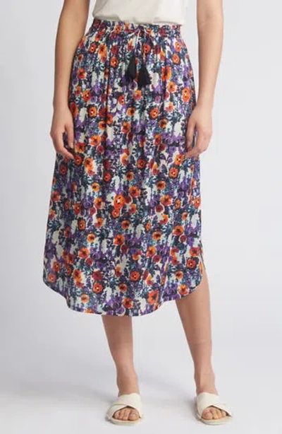 Masai Copenhagen Silja Print Drawstring Waist Midi Skirt In Multi