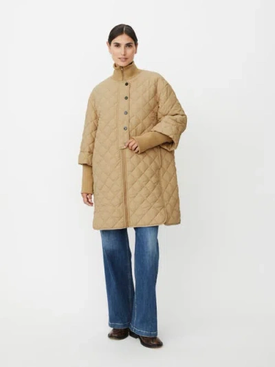 Masai Copenhagen Talvire High Neck Long Sleeve Coat In Brown