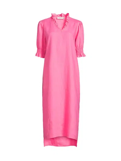 Masai Copenhagen Women's Nydela Linen Midi-dress In Azalea Pink