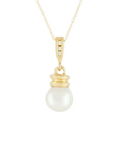 Masako Pearls 14k 0.03 Ct. Tw. Diamond & 8-9mm Akoya Pearl Necklace