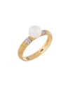 Masako Pearls 14k Diamond 6-6.5mm Pearl Ring