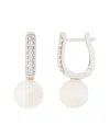 Masako Pearls 14k 0.12 Ct. Tw. Diamond 7-7.5mm Pearl Earrings