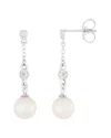 Masako Pearls Splendid Pearls 14k Diamond 7-7.5mm Pearl Earrings