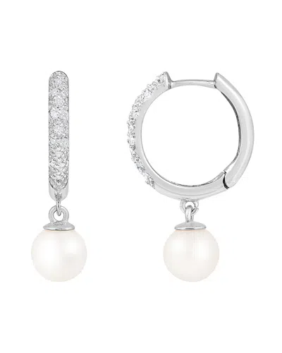 Masako Pearls Splendid Pearls 14k 0.14 Ct. Tw. Diamond & 6.5-7mm Akoya Pearl Earrings