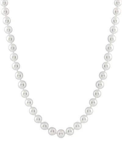 Masako Pearls Splendid Pearls 14k 6-7mm Akoya Pearl Necklace In Silver