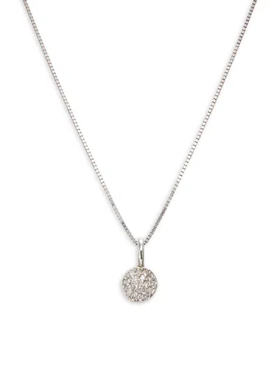 Masako Women's 14k White Gold & 0.08 Tcw Diamond Cluster Pendant Necklace/18"