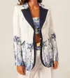 MASAVI SAVAGE WILD BLAZER IN WHITE/NAVY