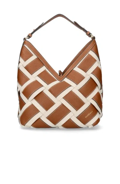 Mascaro Large Criss Cross Top Strap Bag In Tan
