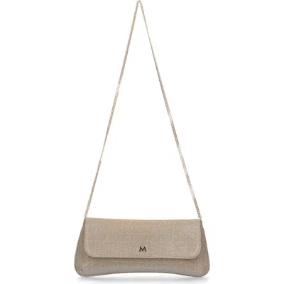 Mascaro Medium Clutch With Cross Body Chain Strap In Gold